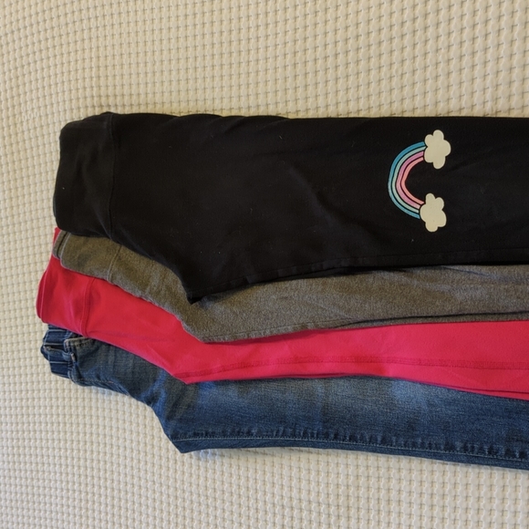 Justice Other - FOUR Pants Girls 10/12 Beyond Yoga Justice GAP Bottoms  Pink Black Jeggings